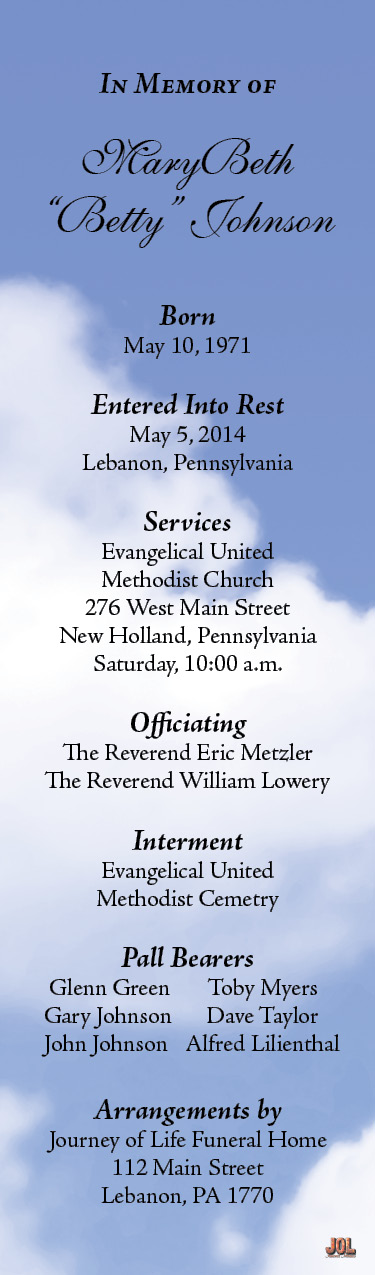 Our Funeral Tribute Bookmarks are a great alternative to Prayer Cards.